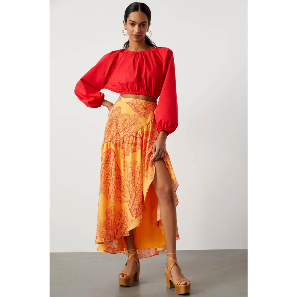 Anthropologie Hutch Printed Wrap Maxi Skirt - New Small